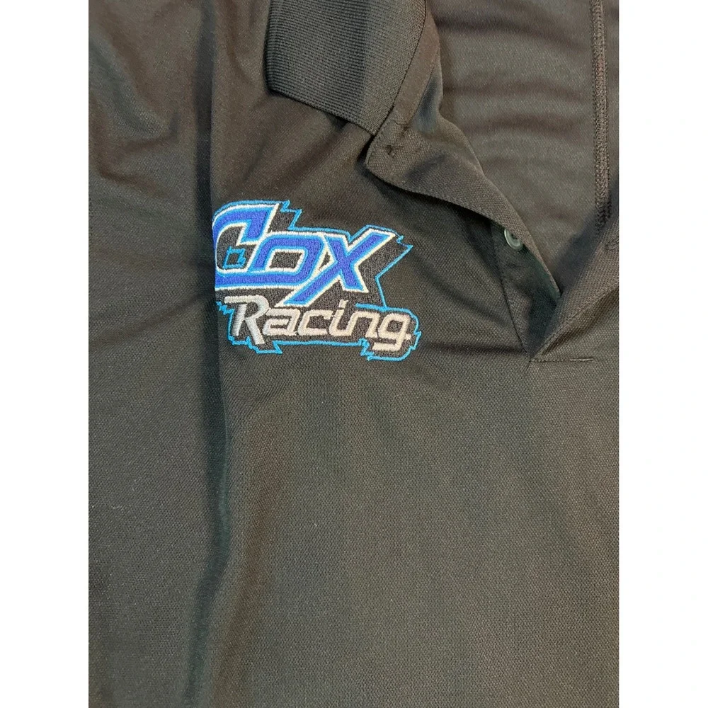Nike Dri-FIT Polo Shirt COX Racing‎ Logo Men's Black Golf Training Size Large